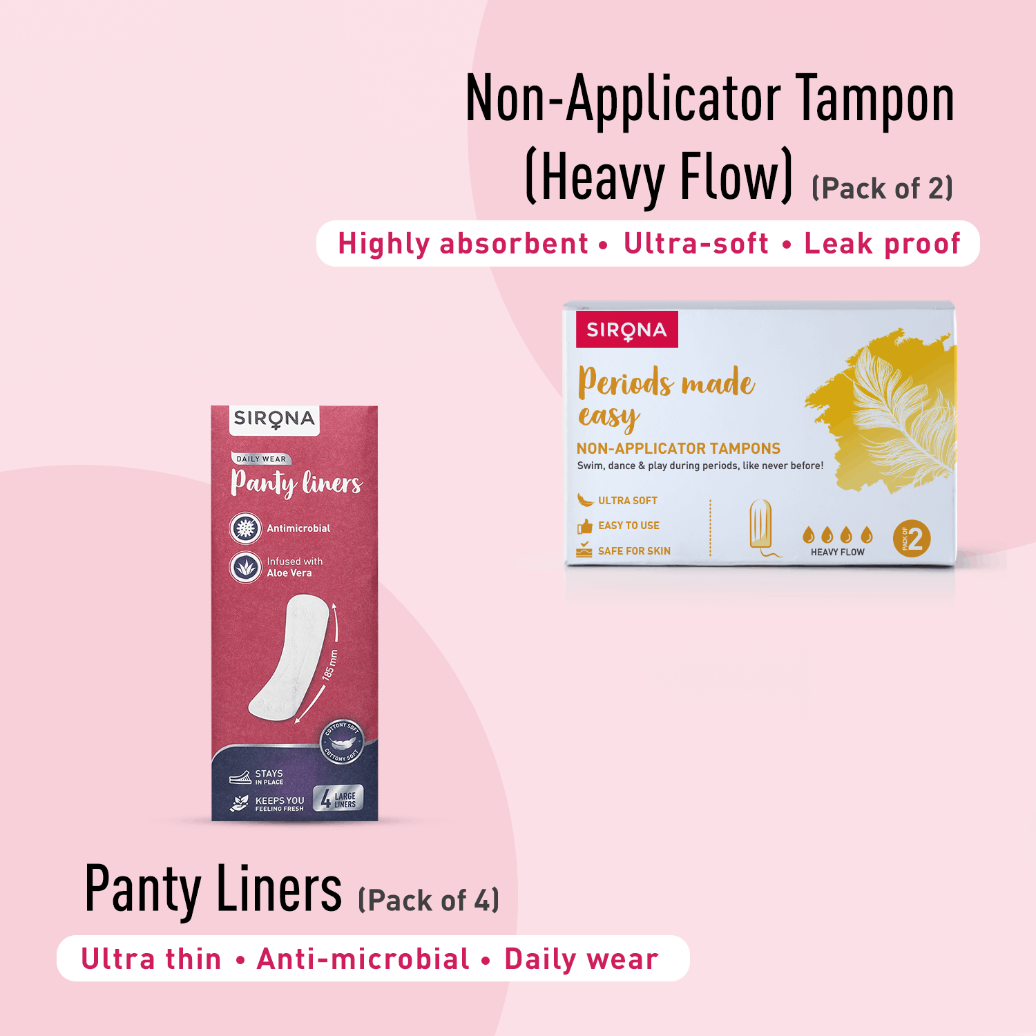 Sirona First Period Kit | Essential Menstrual Kit Includes Pads, Panty Liners, Period Panty, Intimate Wipes, Tampon, Pain Relief Patch