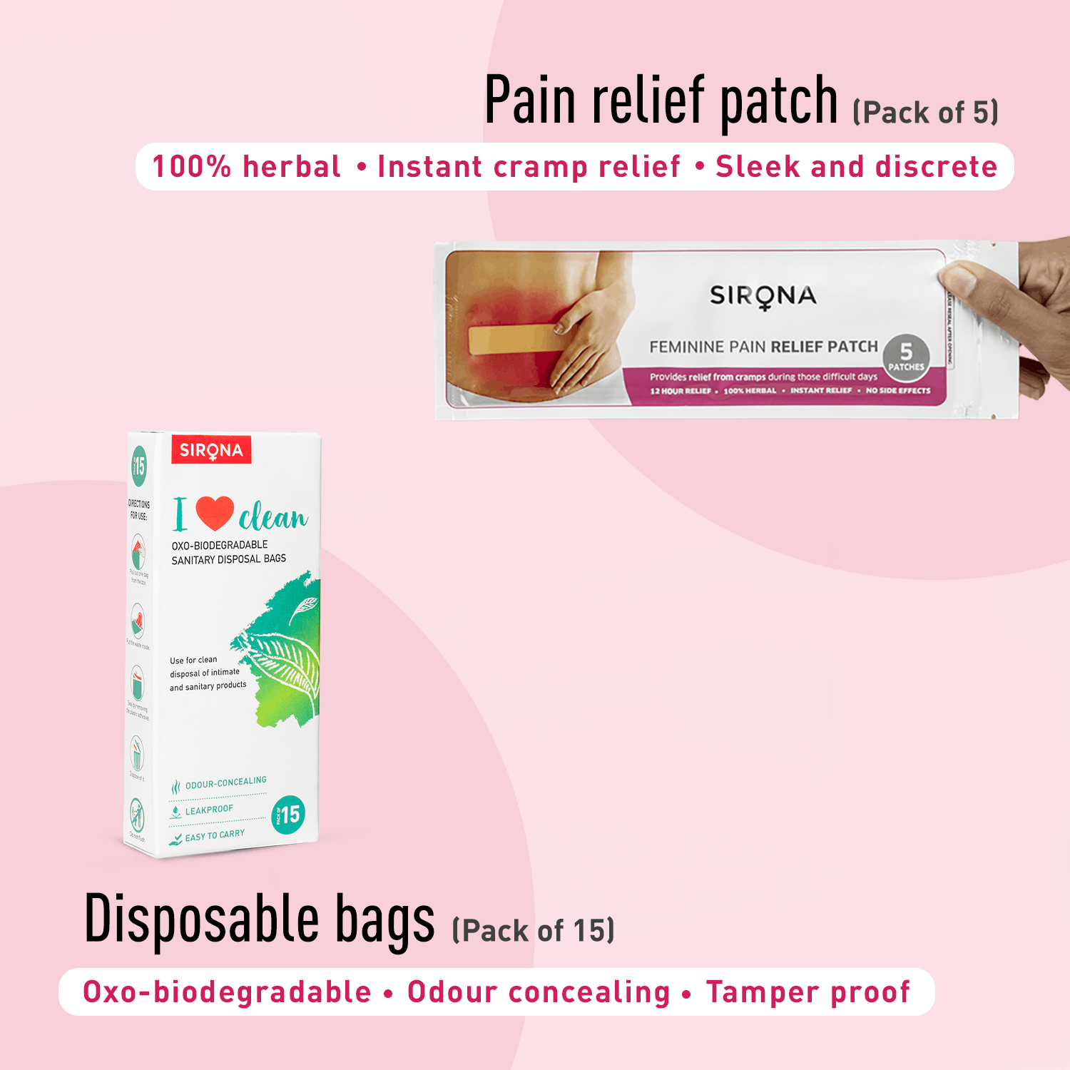 Sirona First Period Kit | Essential Menstrual Kit Includes Pads, Panty Liners, Period Panty, Intimate Wipes, Tampon, Pain Relief Patch