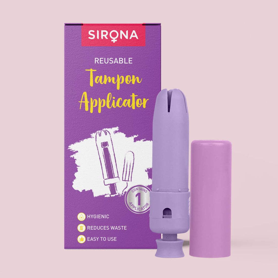 Sirona Reusable Applicator For Tampons | Easy to Use Applicator for Tampon, Hygienic &amp; Reduce Waste, BPA &amp; Phthalates Free, FDA Approved Tampons