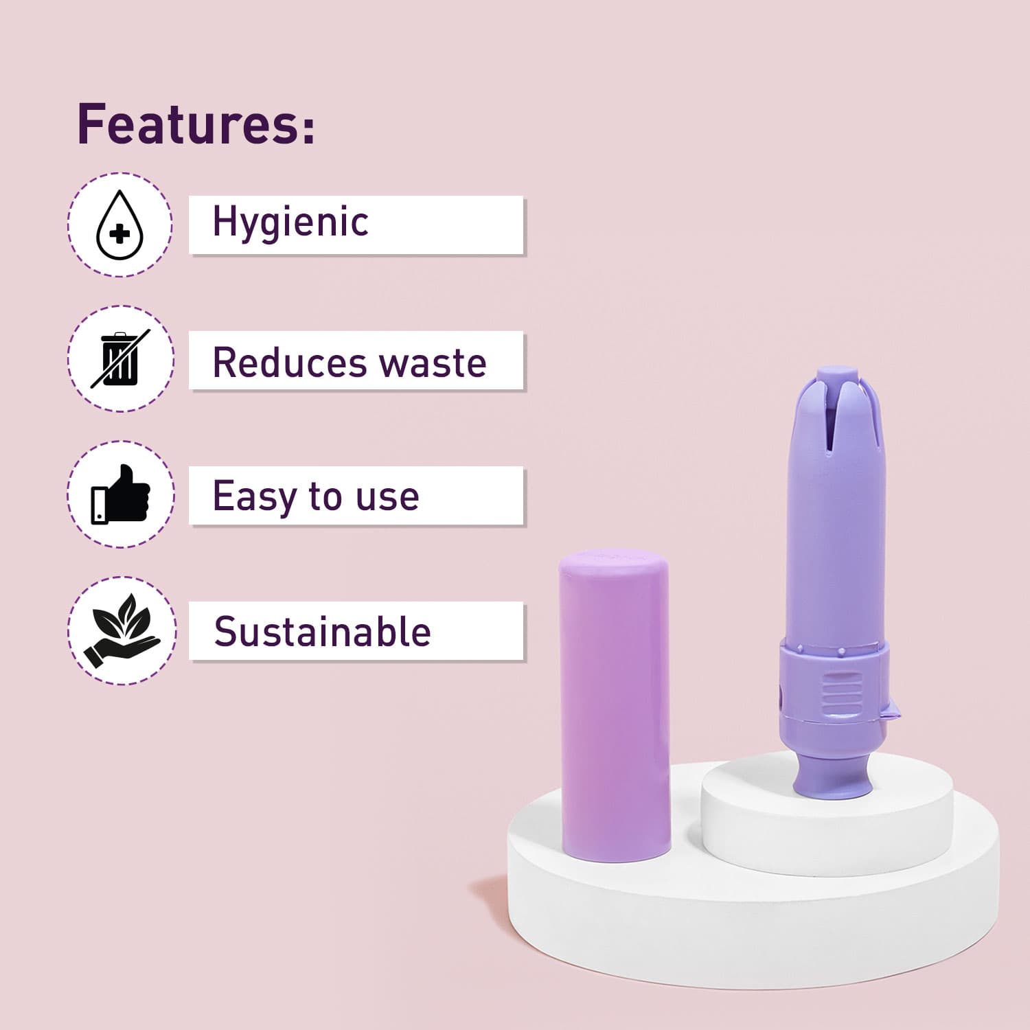 Sirona Reusable Applicator For Tampons | Easy to Use Applicator for Tampon, Hygienic &amp; Reduce Waste, BPA &amp; Phthalates Free, FDA Approved Tampons