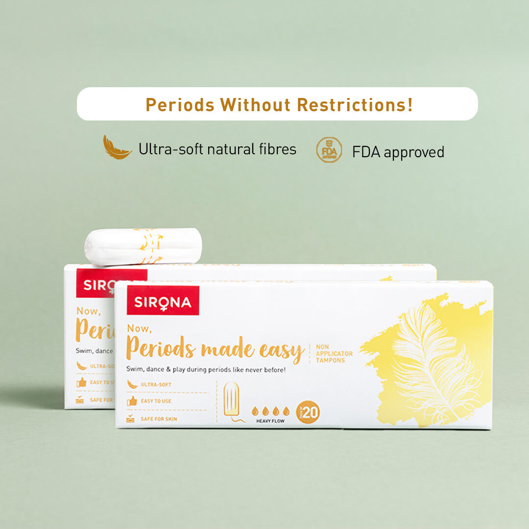 Sirona FDA Approved Natural Biodegradable Tampons - For Heavy Flow | Made in Europe | Safe to use | Highly Absorbent | Ultra Soft