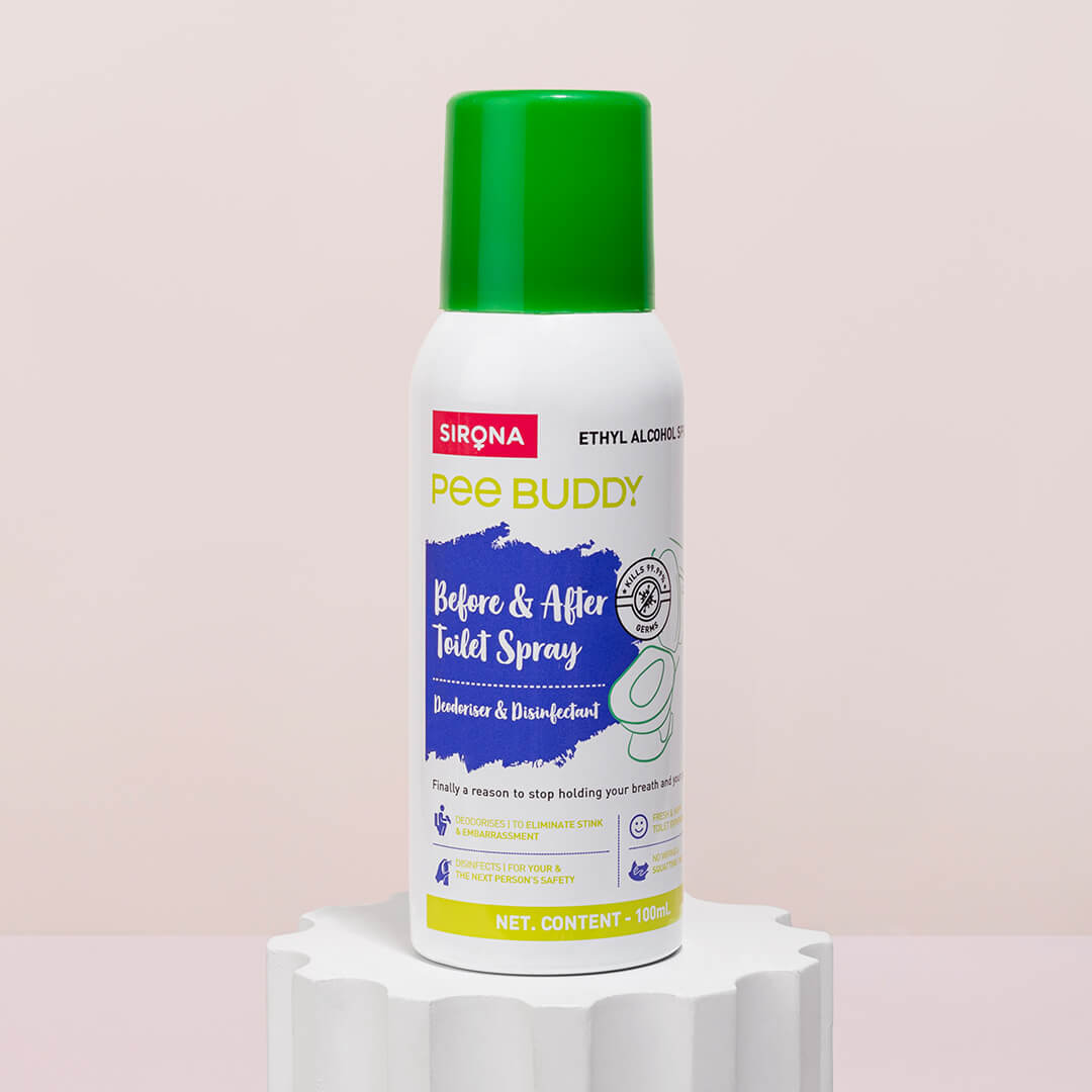 PeeBuddy Odour &amp; Germs Eliminating Before &amp; After Toilet Spray, Deodorizer and Disinfectant, Kills 99.9% Germs, Vanilla Fragrance - 100ml