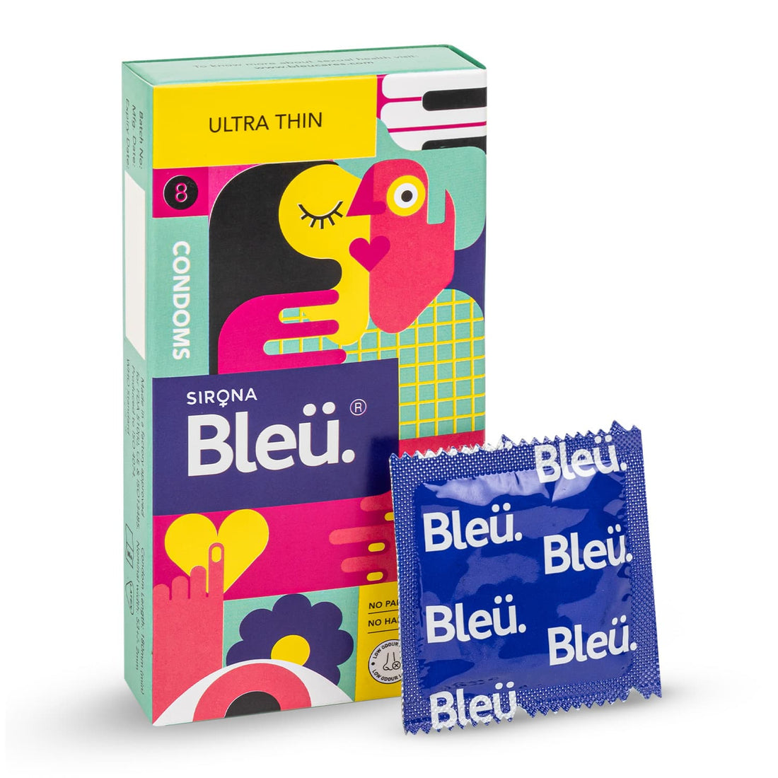 Bleu Ultra-Thin Vegan Condoms (1 Pack of 8)