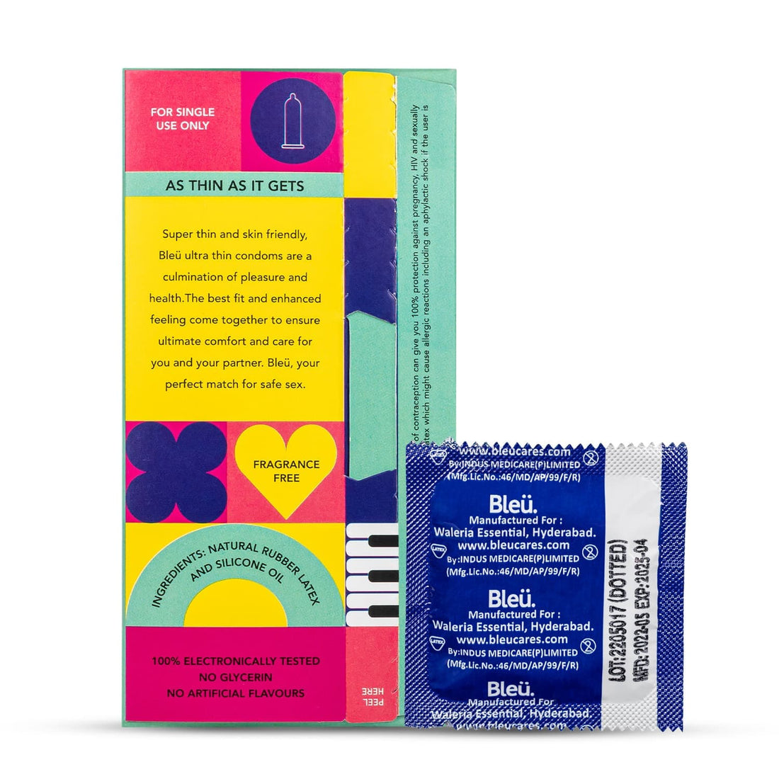 Ultra Thin Condoms for Men - (Pack of 24) | Vegan Condom, 100% Natural Latex for Extra Sensitive Skin, Fragrance &amp; Toxin Free