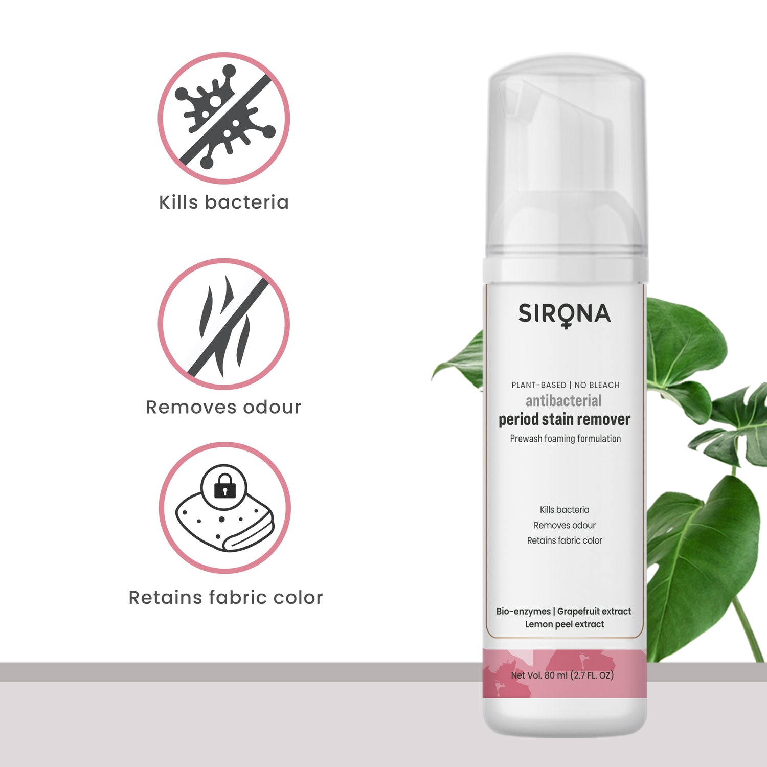 Sirona Antibacterial Period Stain Remover – 80g