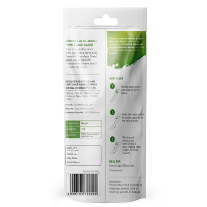 Sirona Aloe Boost Twin Blade Disposable Razor
