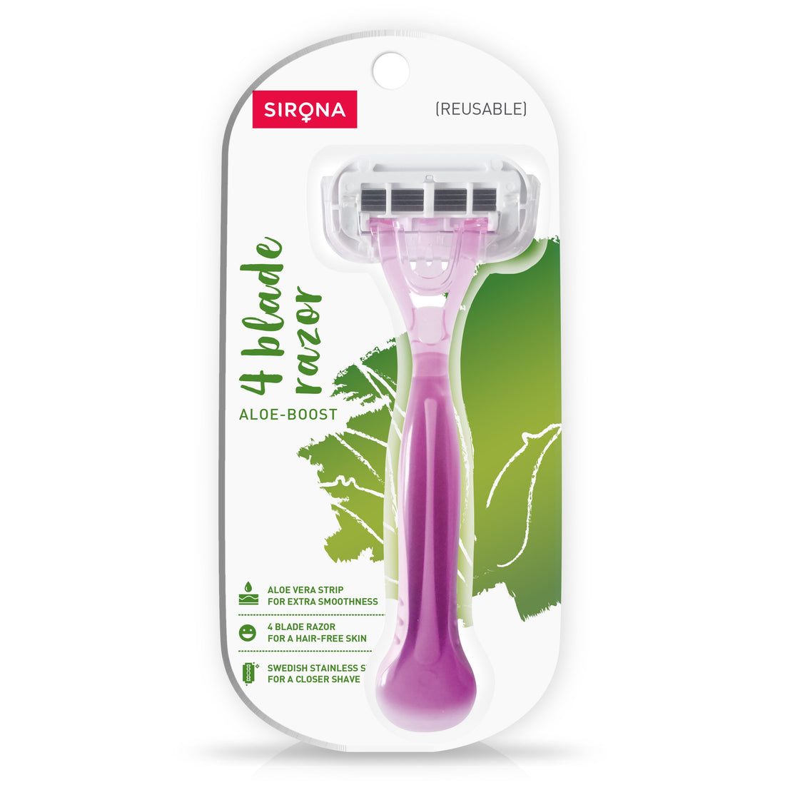 Sirona Aloe Boost 4 Blade Reusable Razor - Pee Buddy