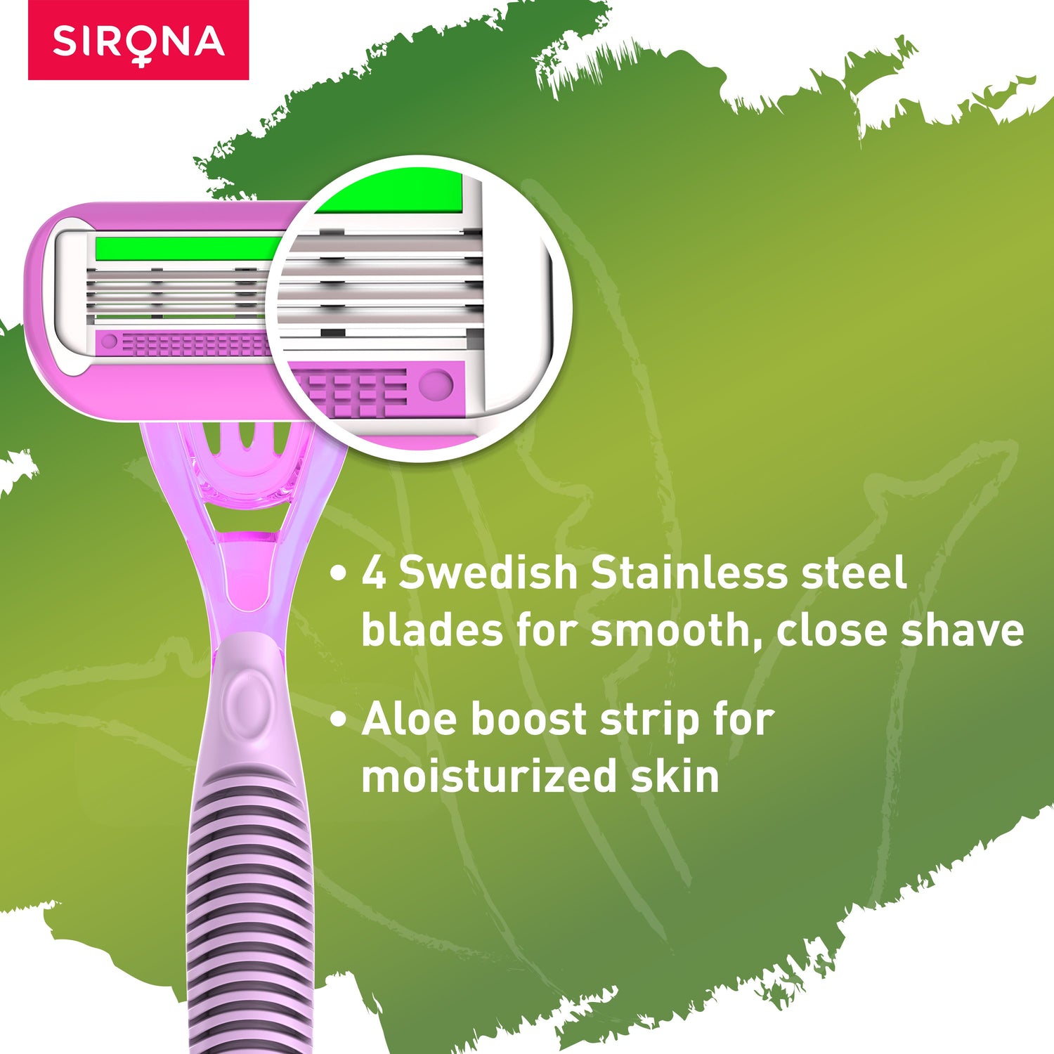 Sirona Aloe Boost 4 Blade Reusable Razor - Pee Buddy