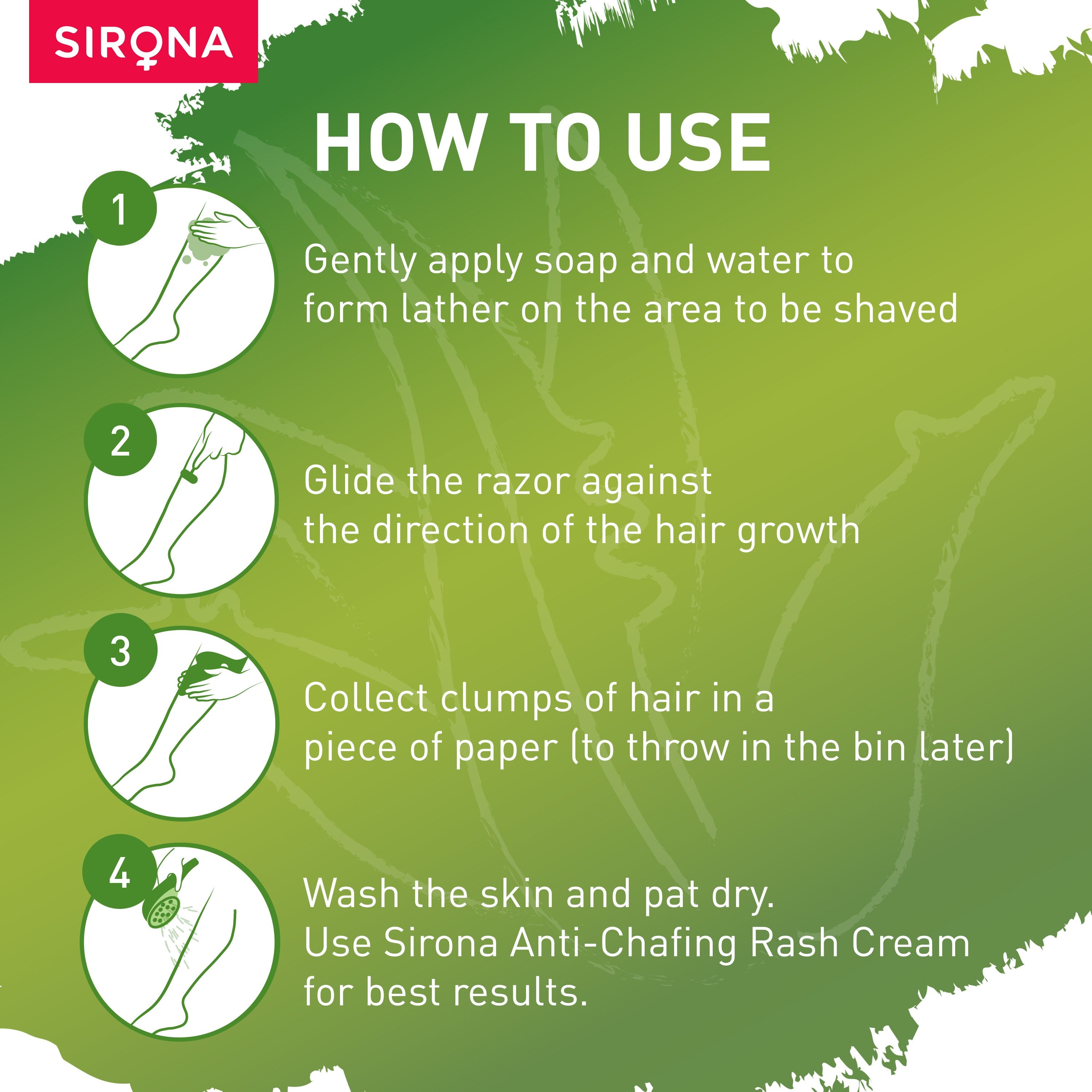 Sirona Aloe Boost 4 Blade Reusable Razor - Pee Buddy