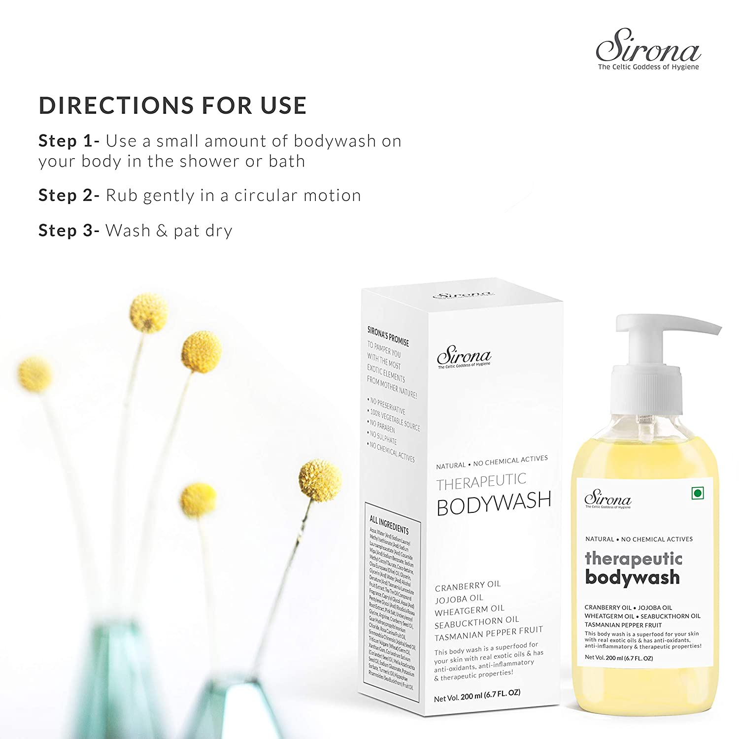 Sirona Natural Therapeutic Body Wash - 200 ml - Pee Buddy