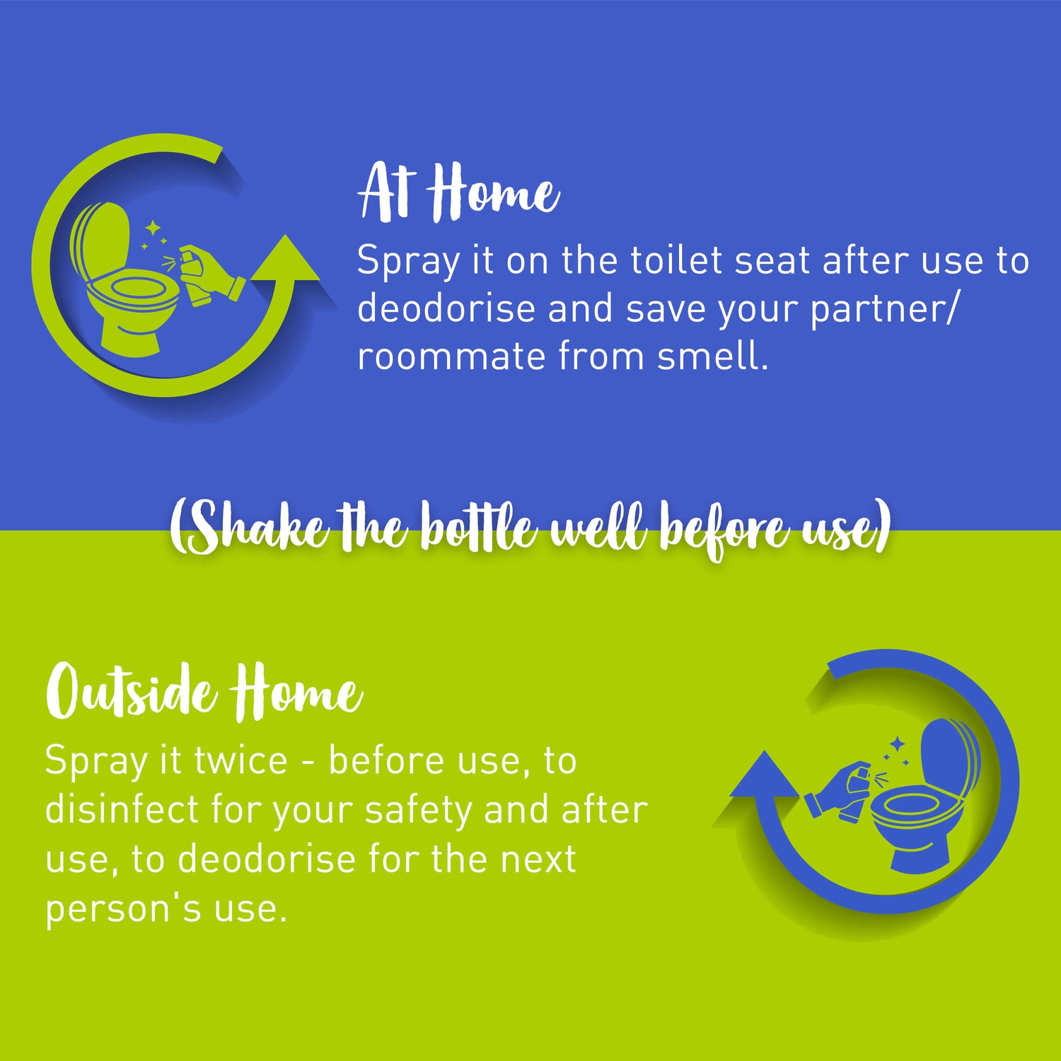 PeeBuddy Before &amp; After Toilet Sanitizer Spray Trio - Eliminating Germs and Odour , Disinfectant and Deodoriser, Vanilla Fragrance - 100 ml Each