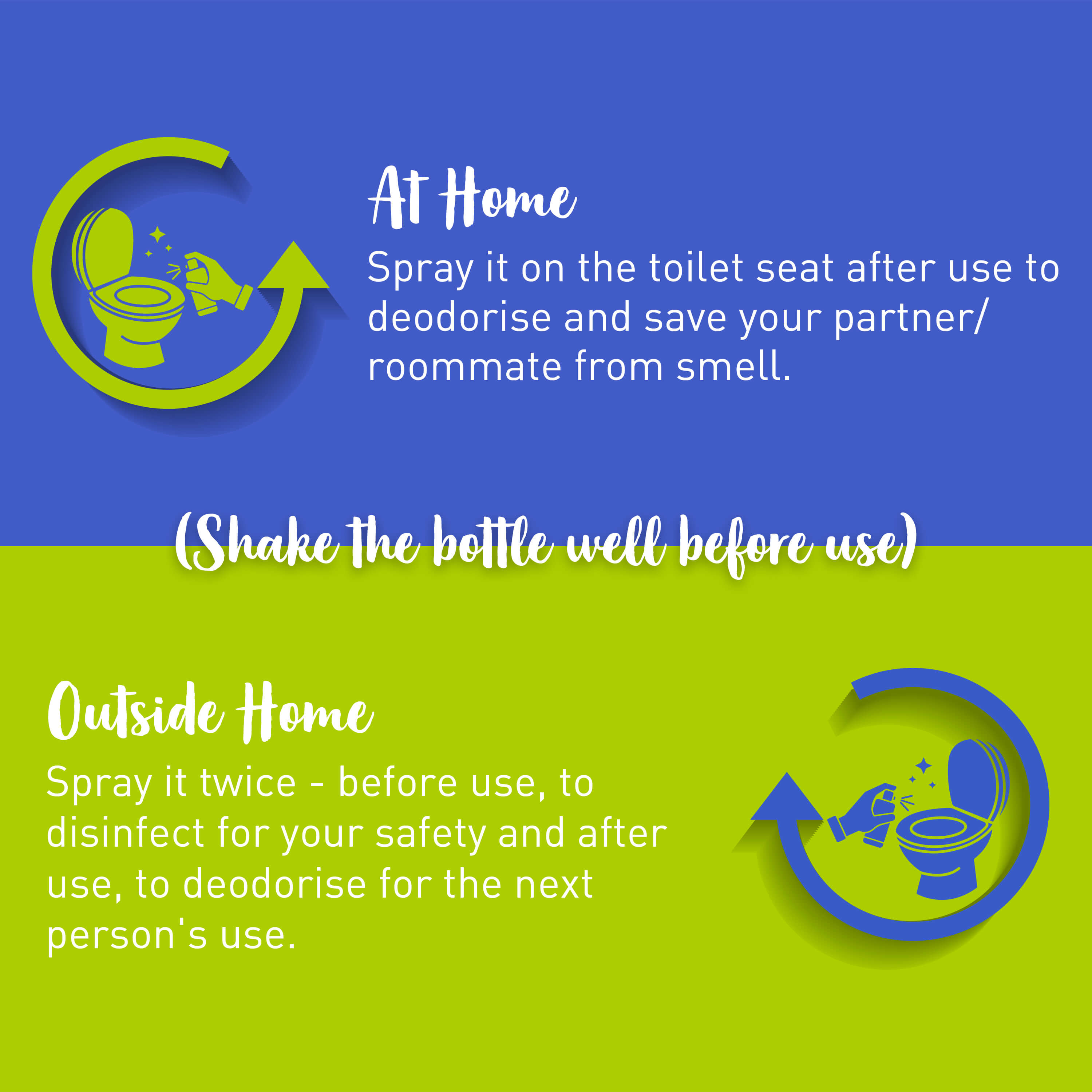 PeeBuddy Before &amp; After Toilet Sanitizer Spray Trio - Eliminating Germs and Odour , Disinfectant and Deodoriser, Vanilla Fragrance - 100 ml Each