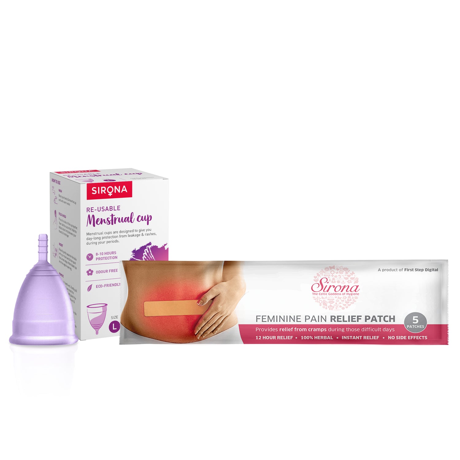 Menstrual Cup with Pain Patch