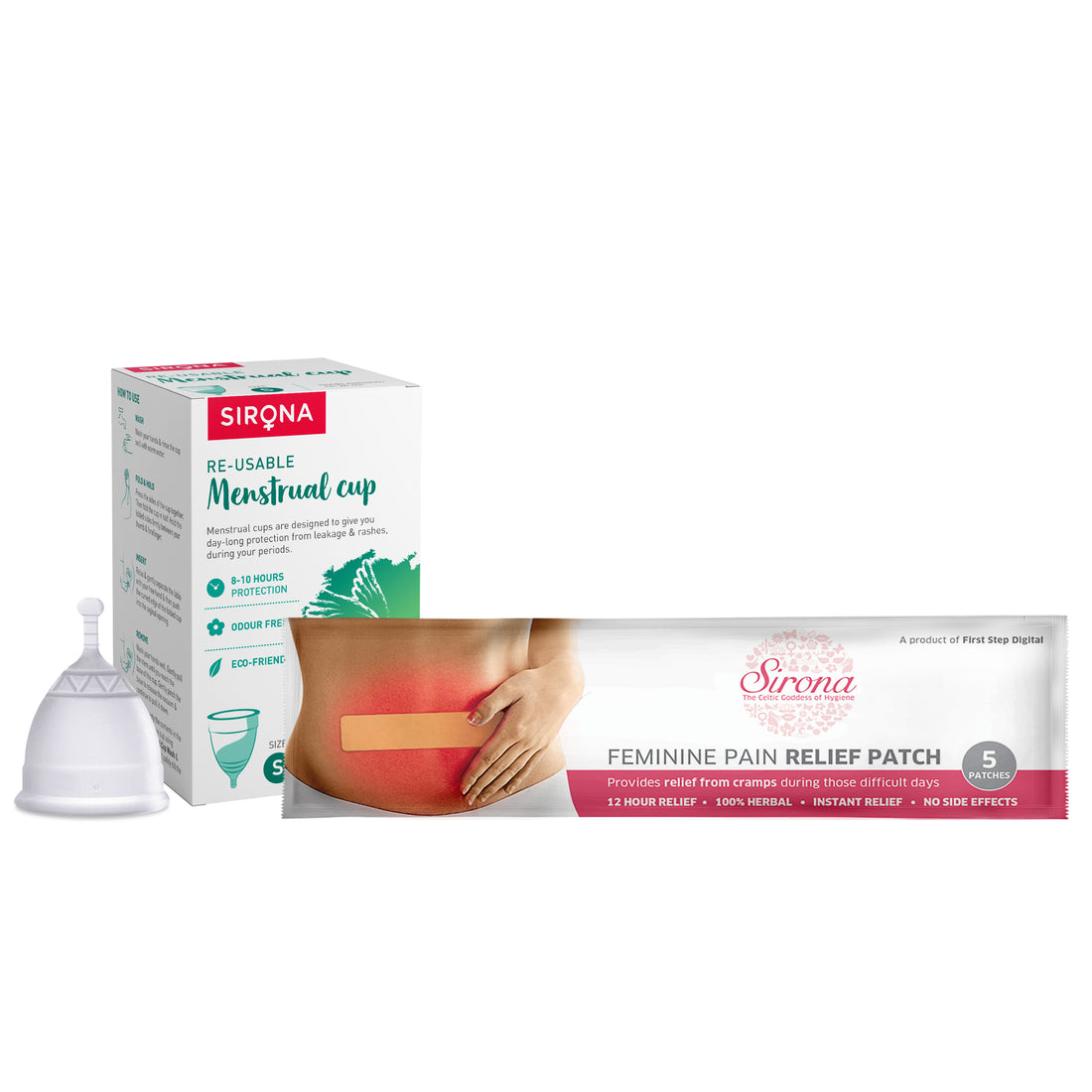 Menstrual Cup with Pain Patch