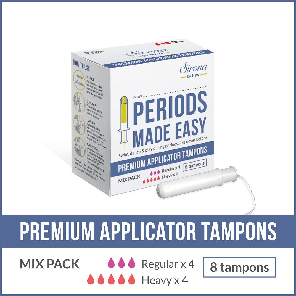 Sirona Mix Flow Applicator Tampons - 8 Tampons - Pee Buddy