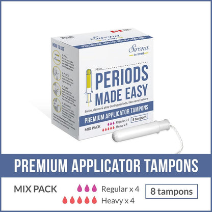 Sirona Mix Flow Applicator Tampons - 8 Tampons - Pee Buddy