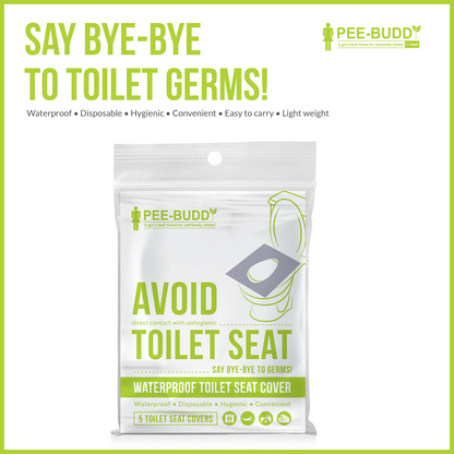 PeeBuddy Waterproof Toilet Seat Covers - 5 Sheets - Pee Buddy