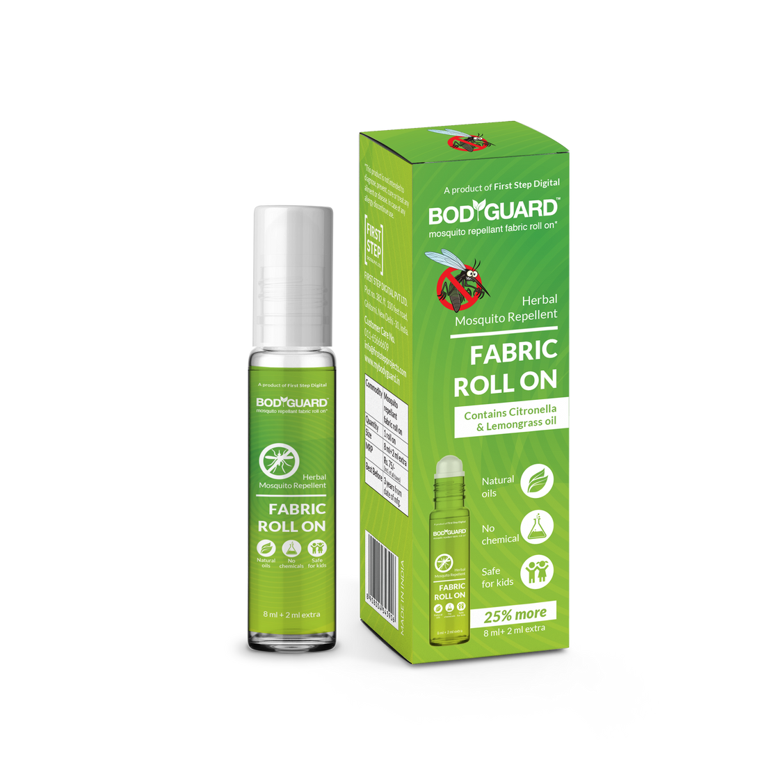 BodyGuard Fabric Mosquito Repellent Roll On - 10 ml - Pee Buddy
