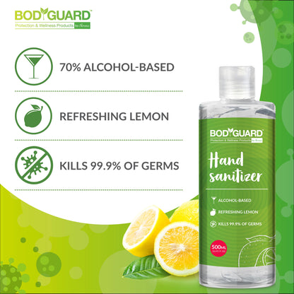 BodyGuard Hand Sanitizer  alcohol-based  refreshing lemon- Kills 99.9% of germs