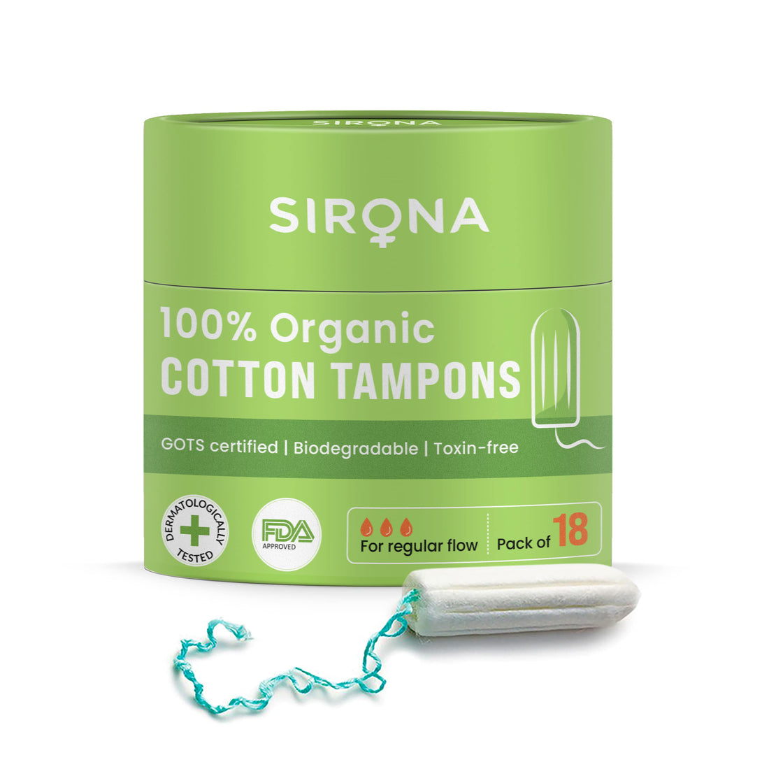 100% Organic Cotton Tampons (Regular Flow)