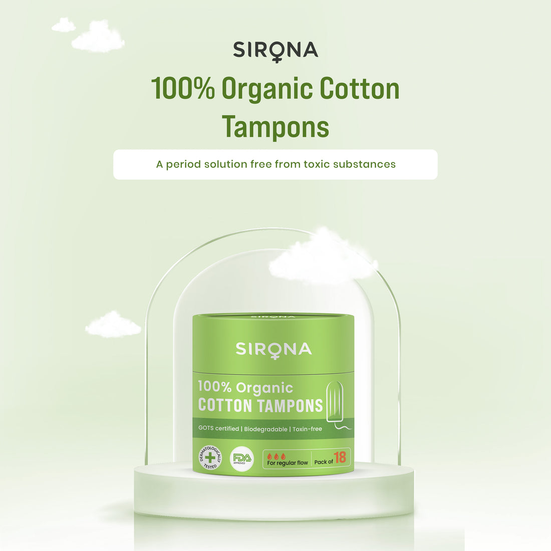 100% Organic Cotton Tampons (Regular Flow)