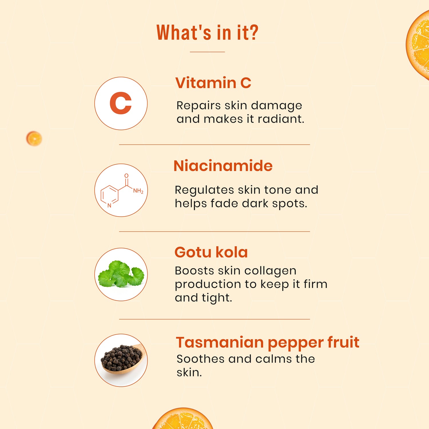 Sirona Vitamin C Face Serum – 30 ml | Niacinamide, Gotu Kala &amp; Tasmanian Pepper Fruit