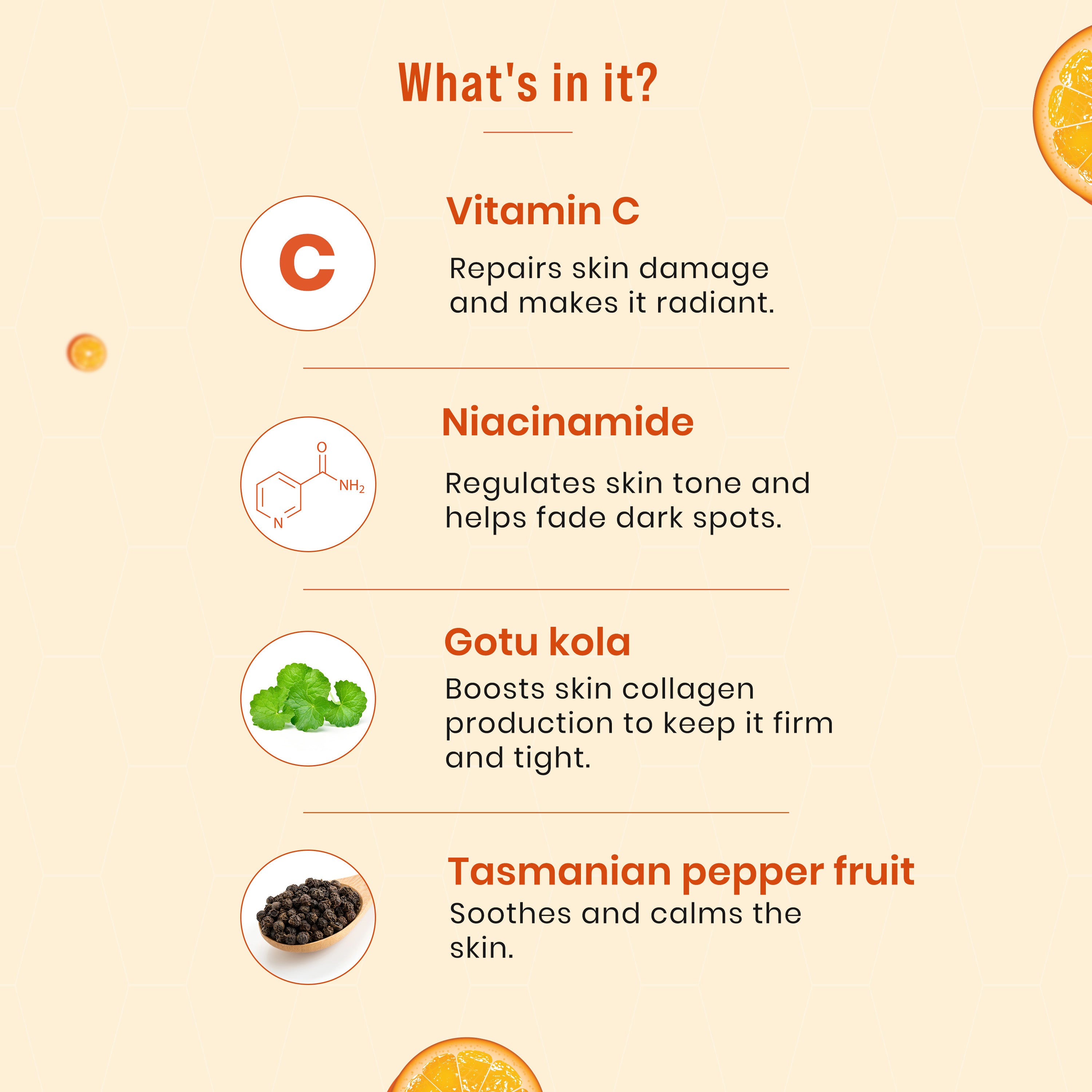 Sirona Vitamin C Face Serum – 30 ml | Niacinamide, Gotu Kala &amp; Tasmanian Pepper Fruit