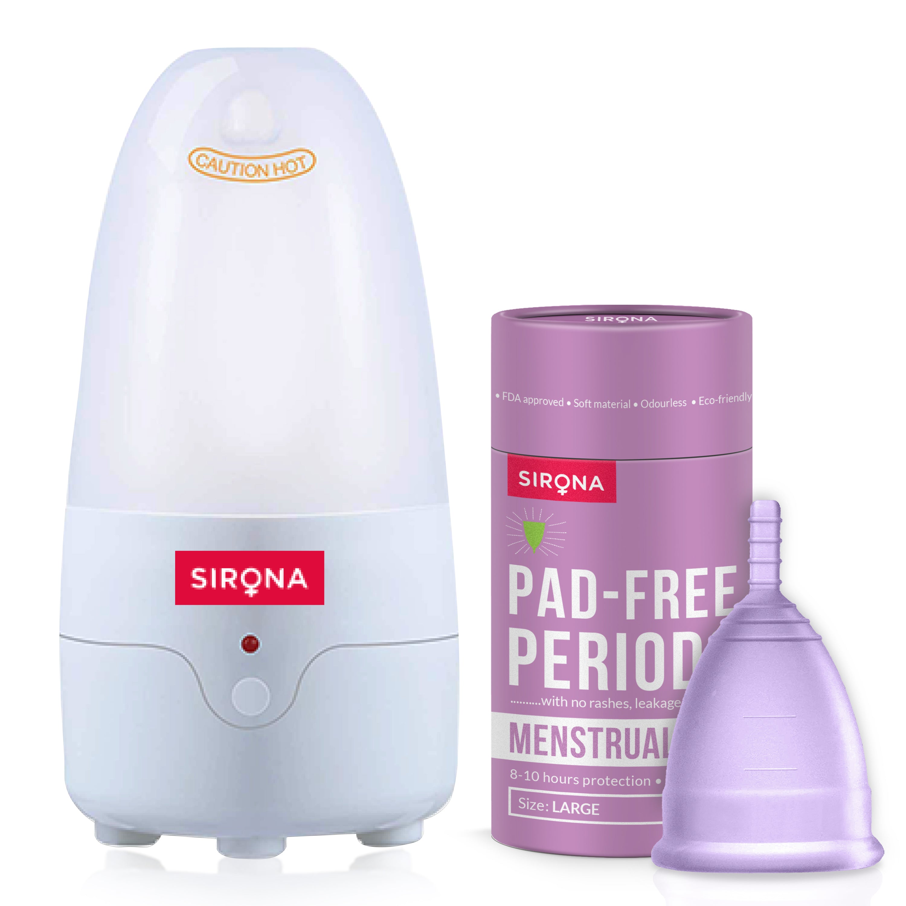 Period Cup Care Kit - Cup With Menstrual Cup Sterilizer (Kills 99% Germs in 3-Minutes)