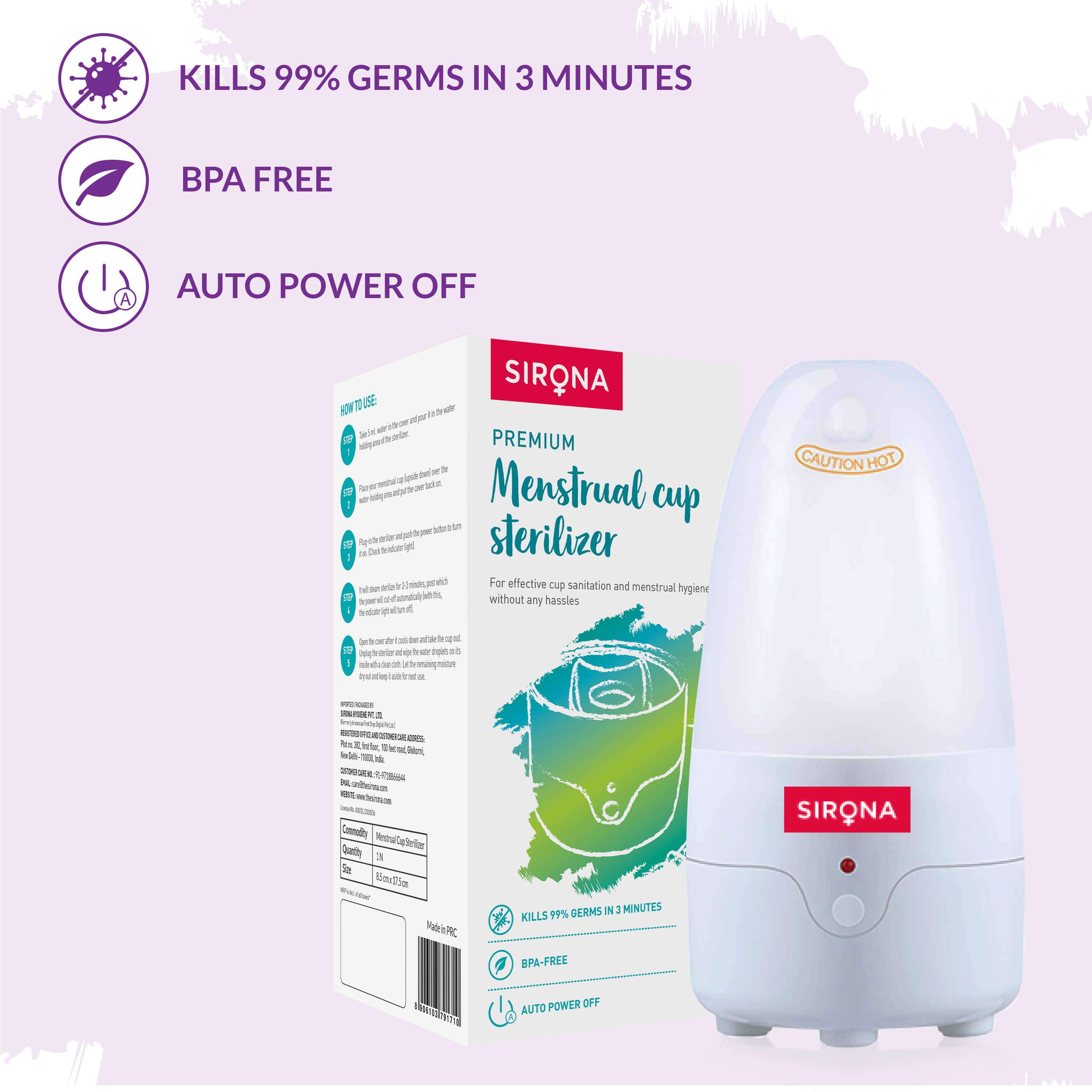 Sirona Menstrual Cup Sterilizer - 1 Unit